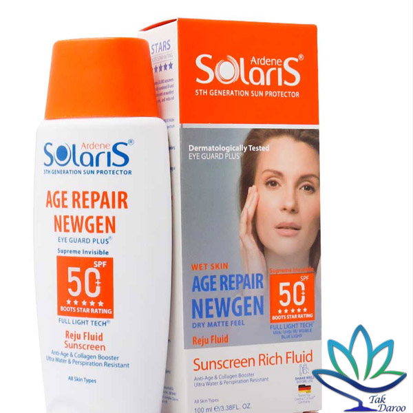 فلوئید ضد آفتاب و ضد چروک SPF۵۰ سولاریس آردن مدل ایج ریپیر نیوژن ۱۰۰ میلی لیتر فلوئید ضد آفتاب و ضد چروک SPF۵۰ سولاریس آردن مدل ایج ریپیر نیوژن ۱۰۰ میلی لیتر