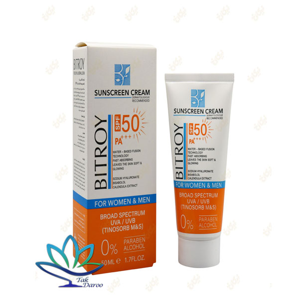 کرم ضد آفتاب بی رنگ مناسب پوست خشک SPF50 بیتروی کرم ضد آفتاب بی رنگ مناسب پوست خشک SPF50 بیتروی