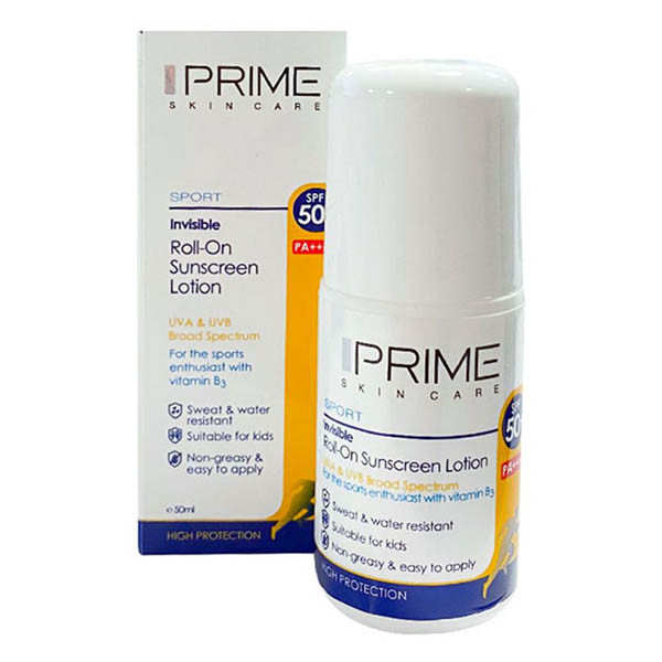 لوسیون رولی ضد آفتاب SPF50 پرایم فاقد رنگ 50 میلی لیتر لوسیون رولی ضد آفتاب SPF50 پرایم فاقد رنگ 50 میلی لیتر