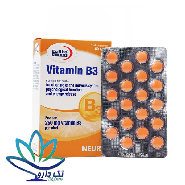 قرص ویتامین B3 250 میلی گرم یوروویتال 60 عدد