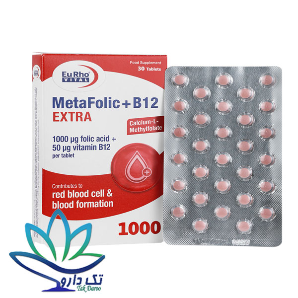 قرص متافولیک پلاس ب 12 اکسترا یوروویتال 30عددی