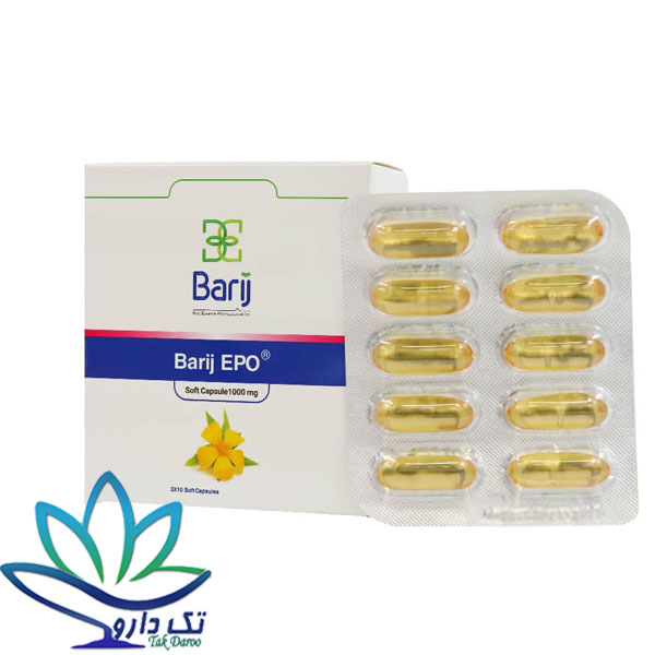 کپسول روغن گل مغربی ای پی اُ باریج اسانس ۳۰ عددی