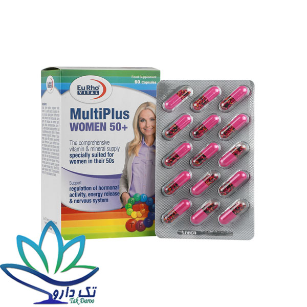 کپسول مولتی پلاس بالای 50 سال بانوان یوروویتال 60 عدد