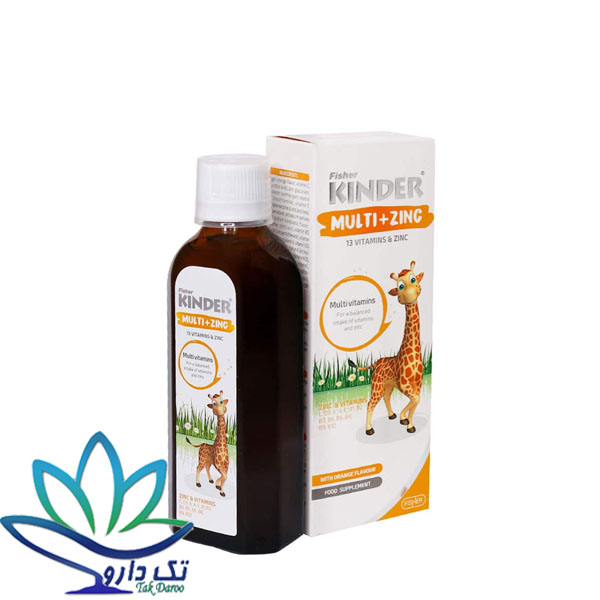 شربت مولتی ویتامین و زینک فیشر کیندر 200 میلی لیتر