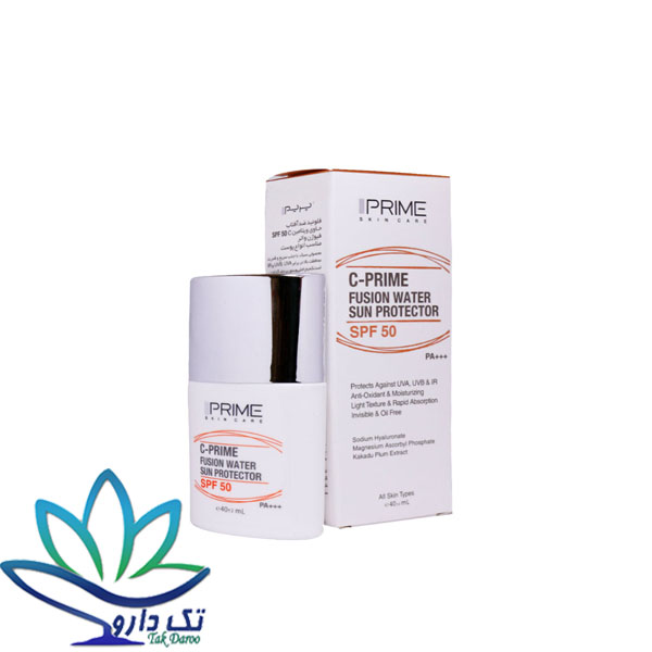 فلوئید ضد آفتاب SPF50 فیوژن واتر پرایم حاوی ویتامین C حجم 40 میلی لیتر