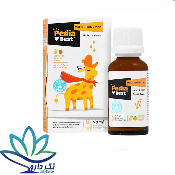 قطره مولتی و آهن و زینک پدیابست 30 میلی لیتری