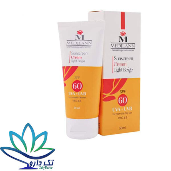 کرم ضد آفتاب رنگی مدیلن SPF60 مناسب پوست چرب کرم ضد آفتاب رنگی مدیلن SPF60 مناسب پوست چرب