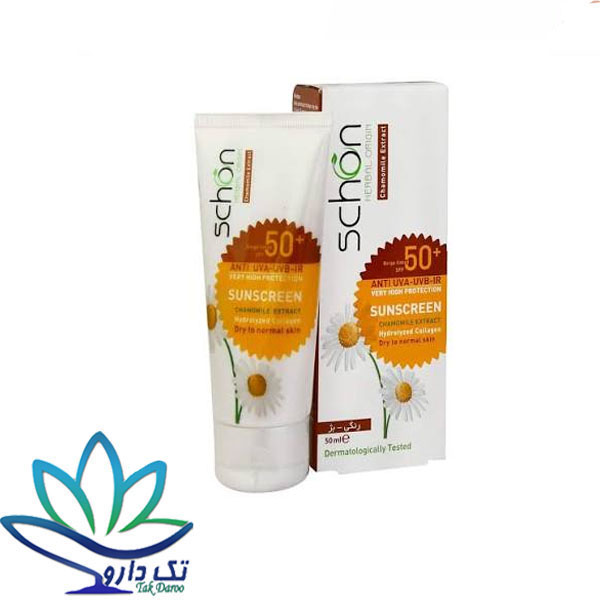 کرم ضد آفتاب شون ⁺SPF50 مناسب پوست های معمولی تا خشک ۵۰ میلی لیتر