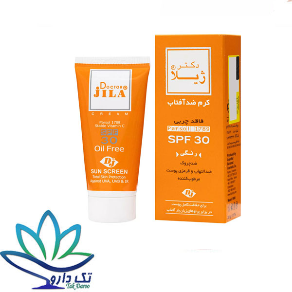 کرم ضد آفتاب رنگی دکتر ژیلا spf 30 فاقد چربی