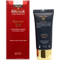 کرم ضد آفتاب رزالیا پوست چرب و جوش دار رنگ طبیعی SPF50