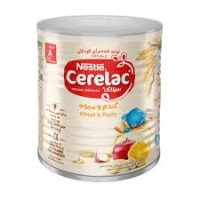 پودر سرلاک گندم و میوه به همراه شیر نستله